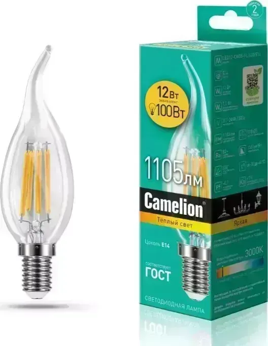 Лампа CAMELION (13710) LED12-CW35-FL/830/E14