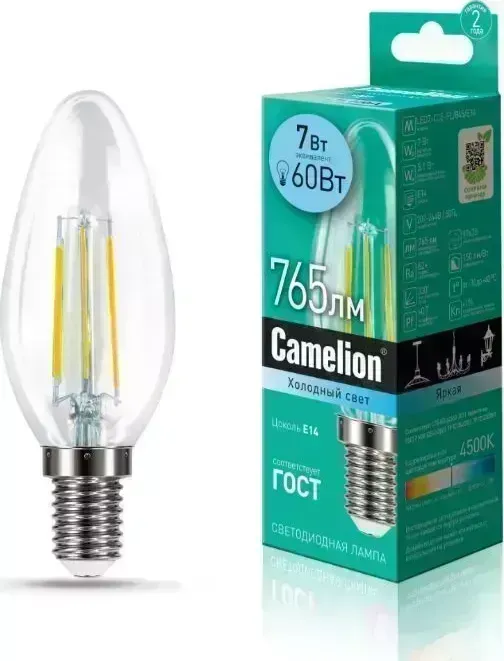 Лампа CAMELION (13453) LED7-C35-FL/845/E14
