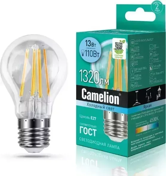 Лампа CAMELION (13717) LED13-A60-FL/845/E27