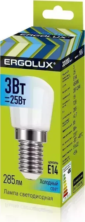 Лампа ERGOLUX (14542) LED-T26-3W-E14-4К (Эл. светодиодная Т26 3Вт Е14 4500К 220-240В)