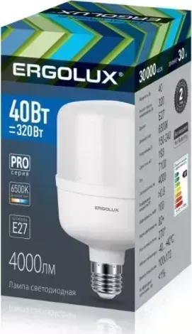 Лампа ERGOLUX LED-HW-40W-E27-6K серия PRO (Эл. светодиодная 40Вт E27 6500К 150-260В)