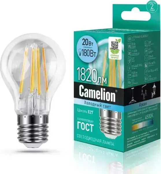Лампа CAMELION (13719) LED20-A60-FL/845/E27