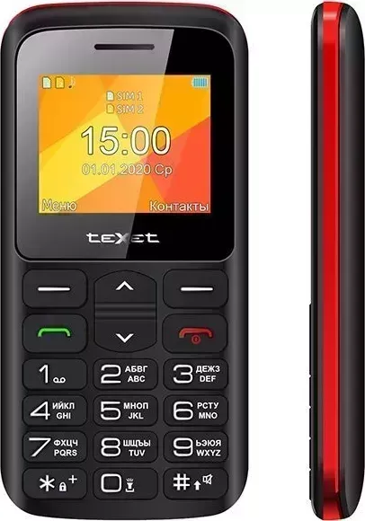 Смартфон TEXET TM-B323 цвет черный-красный Телефон мобильный Черный-красный