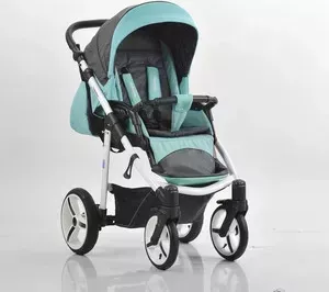 Коляска прогулочная MR SANDMAN Traveler Premium Бирюзовый - Графит в Принт - Бирюзовый (KMSTP-0610SL08)