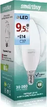 Лампа светодиодная SMARTBUY C37-9.5W/4000/E14 (10)