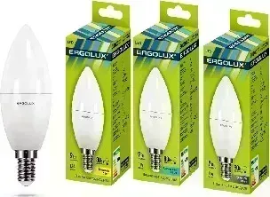 Лампа ERGOLUX (13169) LED-C35-9W-E14-6K (Эл. светодиодная Свеча 9Вт E14 6500K 172-265В)