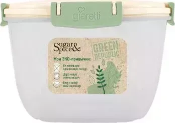 Контейнер SUGAR&SPICE SE2244GR GREEN REPUBLIC герметичный 1,35л квадратный лён