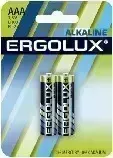 Батарейки ERGOLUX (11743) LR03 ALKALINE BL-2 (LR03 BL-2, батарейка,1.5В)