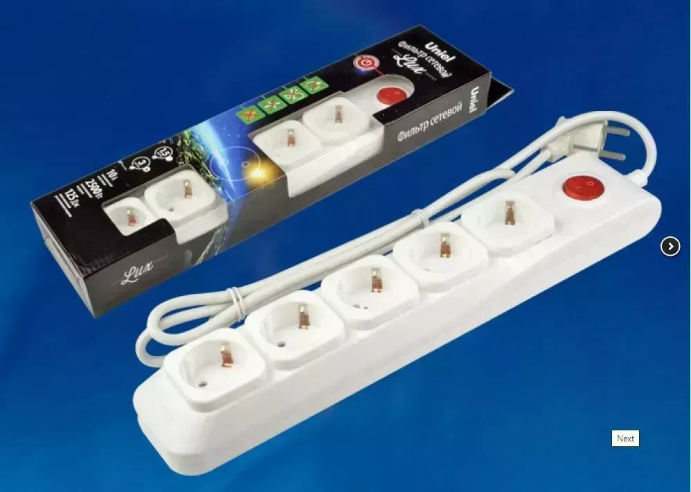 Сетевой фильтр UNIEL UL-00001753 S-GSL5-3 WHITE (UL-00001753)