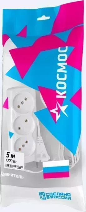 Удлинитель КОСМОС YKSM5M-3G(6A)E