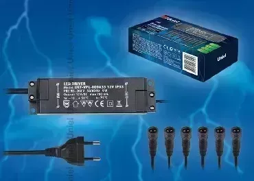 Блок питания UNIEL UET-VPL-009А33 12V IP33 6 ВЫХОДОВ