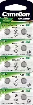 Батарейки CAMELION (12813) G 5 BL-10 MERCURY FREE (AG5-BP10(0%HG), 393A/LR754/193 батарейка для часов)