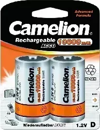 Батарейки CAMELION (6185) D-10000MAH NI-MH BL-2 (NH-D10000BP2, аккумулятор,1.2В)