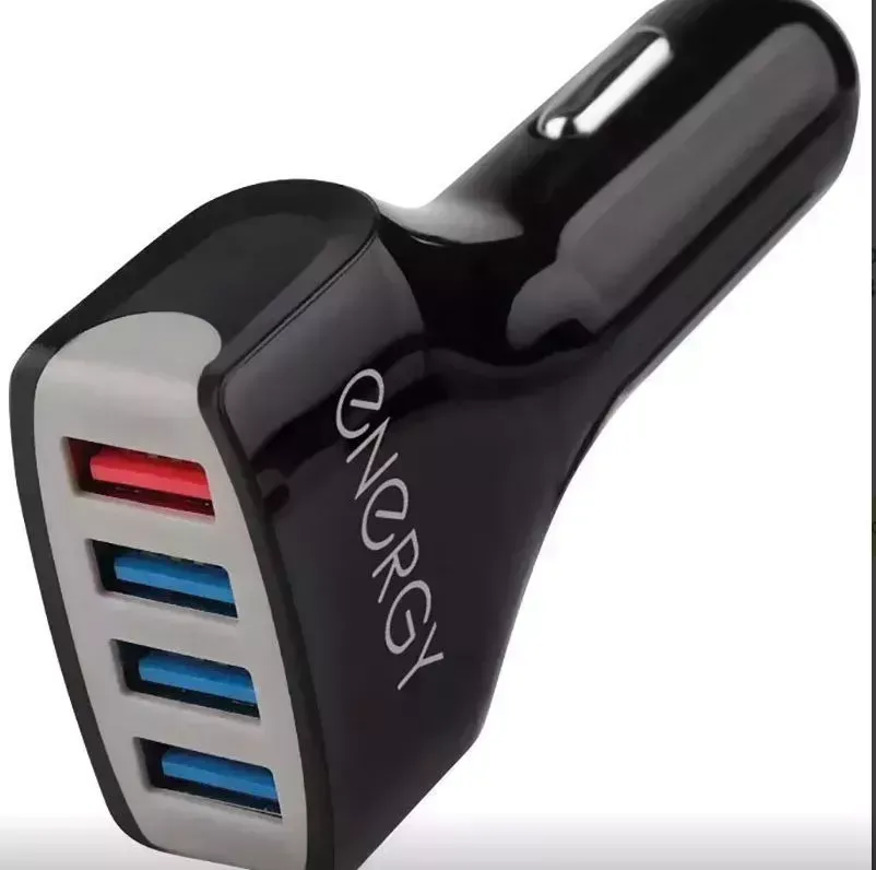 Автомобильное зарядное устройство ENERGY ET-17A, 4 USB, Q3.0, цвет - чёрный 100284