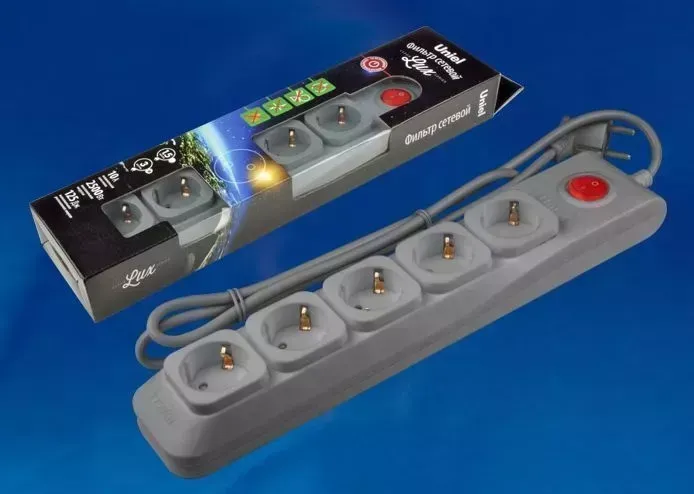 Сетевой фильтр UNIEL UL-00001755 S-GSL5-3 GREY (UL-00001755)