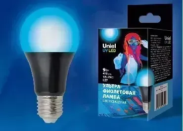 Лампа UNIEL UL-00005855 LED-A60-9W/UVAD/E27/FR PLZ07BK