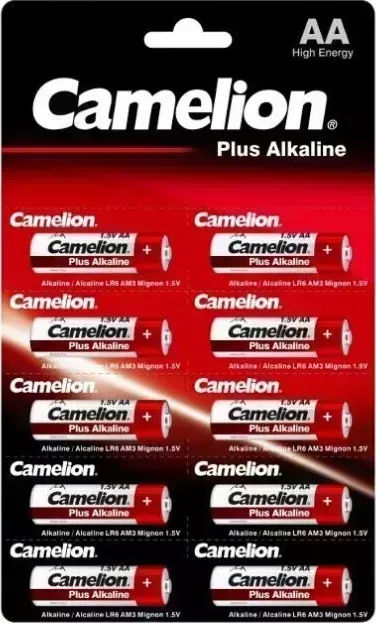 Батарейки CAMELION (14135) LR6 PLUS ALKALINE BP1X10P (LR6-BP1X10P, батарейка,1.5В)