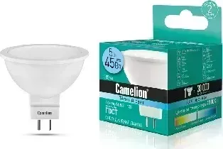 Лампа светодиодная CAMELION LED5-MR16/845/GU5.3 (Эл. 5Вт 12В AC/DC)