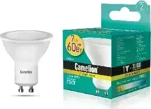 Лампа светодиодная CAMELION LED7-GU10/830/GU10 (Эл. 7Вт 220В)