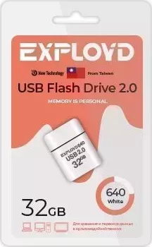 Флеш-накопитель EXPLOYD EX-32GB-640-White USB флэш-накопитель