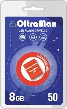 Флеш-накопитель OLTRAMAX OM-8GB-50-Orange Red 2.0 флэш-накопитель