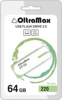 Флеш-накопитель OLTRAMAX OM-64GB-220-зеленый USB флэш-накопитель