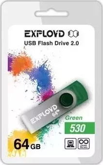 Флеш-накопитель EXPLOYD 64GB 530 зеленый USB флэш-накопитель