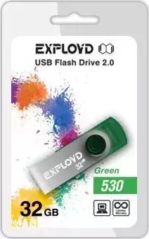 Флеш-накопитель EXPLOYD 32GB 530 зеленый USB флэш-накопитель