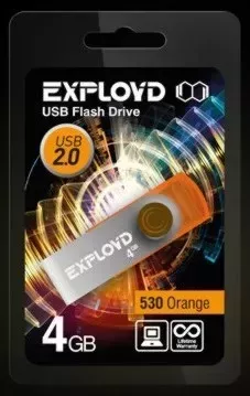 Флеш-накопитель EXPLOYD 4GB 530 оранжевый USB флэш-накопитель