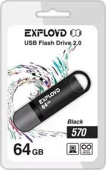 Флеш-накопитель EXPLOYD 64GB-570 черный USB флэш-накопитель