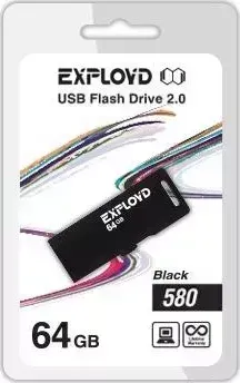Флеш-накопитель EXPLOYD 64GB-580-черный USB флэш-накопитель