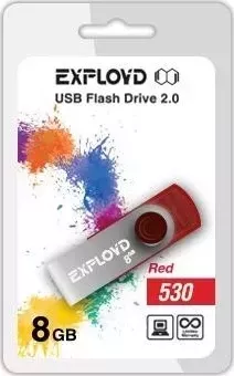 Флеш-накопитель EXPLOYD 8GB 530 красный USB флэш-накопитель
