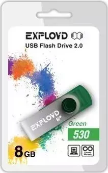 Флеш-накопитель EXPLOYD 8GB 530 зеленый USB флэш-накопитель