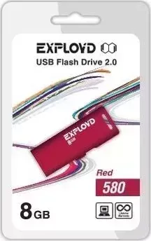 Флеш-накопитель EXPLOYD 8GB-580-красный USB флэш-накопитель