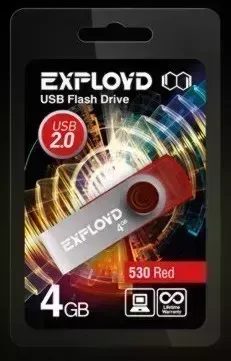 Флеш-накопитель EXPLOYD 4GB 530 красный USB флэш-накопитель