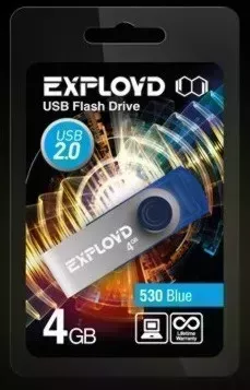 Флеш-накопитель EXPLOYD 4GB 530 синий USB флэш-накопитель