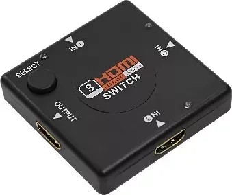 Переходник REXANT (17-6912) ПЕРЕКЛЮЧАТЕЛЬ ГНЕЗДО HDMI НА 3 ГНЕЗДА HDMI, БЕЗ ПИТАНИЯ, ПЛАСТИК