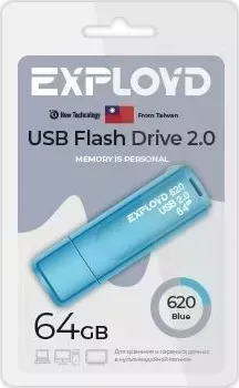 Флеш-накопитель EXPLOYD EX-64GB-620-Blue USB флэш-накопитель