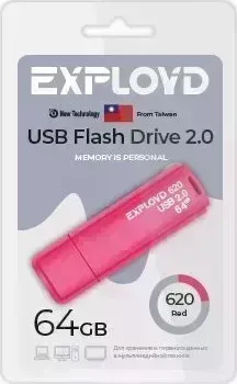 Флеш-накопитель EXPLOYD EX-64GB-620-Red USB флэш-накопитель