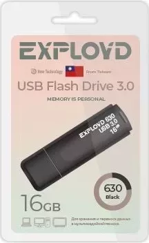 Флеш-накопитель EXPLOYD EX-16GB-630-Black 3.0 USB флэш-накопитель USB