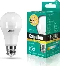 Лампа CAMELION LED7-A60/830/E27 (Эл. светодиодная 7Вт 220В)