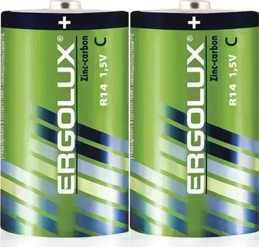 Батарейки ERGOLUX (14335) R14 SR2 (R14SR2, батарейка,1.5В)