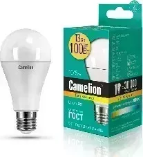 Лампа светодиодная CAMELION LED13-A60/830/E27 (Эл. 3000К, 13Вт=100Вт)