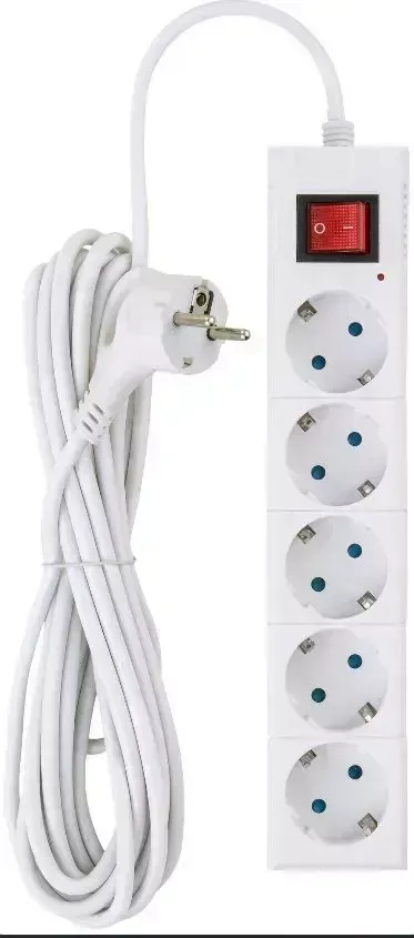 Удлинитель DUWI 32063 0 Supraline 5гн. 5м. Белый