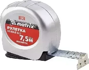 Рулетка MATRIX Magnetic, 7,5 м х 25 мм, магнитный зацеп 31012