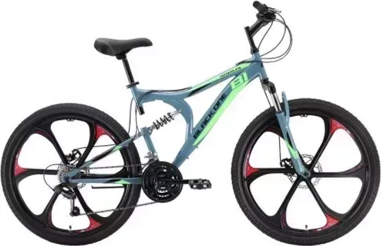 Велосипед BLACK ONE Totem FS 26 D FW серый/черный/зеленый 20" HQ-0005329 FS 26 D FW