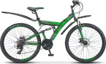 Велосипед STELS Focus MD 26" 21-SP V010*LU088523*LU073824 *18" Чёрный/зелёный
