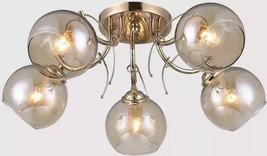 Люстра RITTER 52542 4 Modern 06650/5 5хE27, 530х530х200мм, золото,