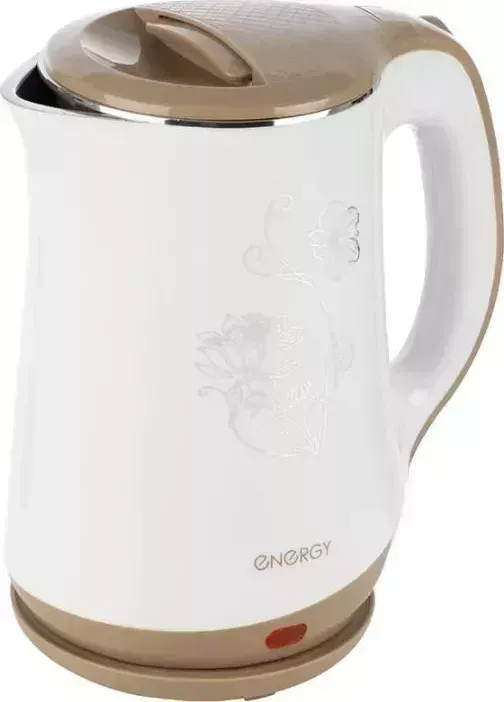 Чайник электрический ENERGY E-265 (1,8 л, диск) белый, двойной корпус