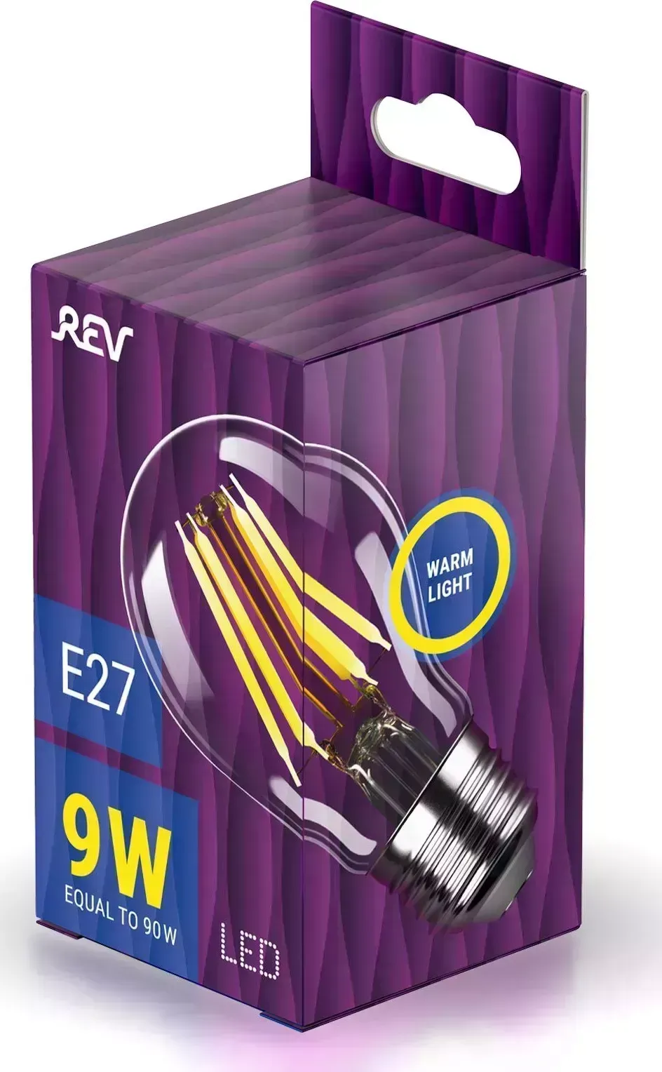 Лампа светодиодная REV 32475 1 FILAMENT груша A60 E27 9W, 2700K, DECO Premium, теплый свет
